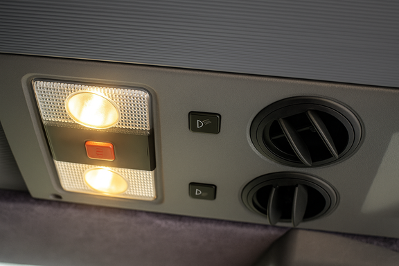 Air vents on a charter bus