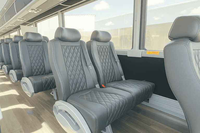 interior of Arvada Coach Bus Service charter bus