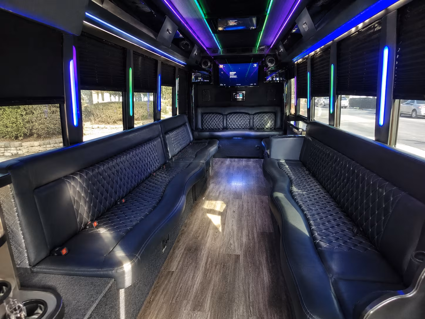 arvada 15 passenger party bus interior