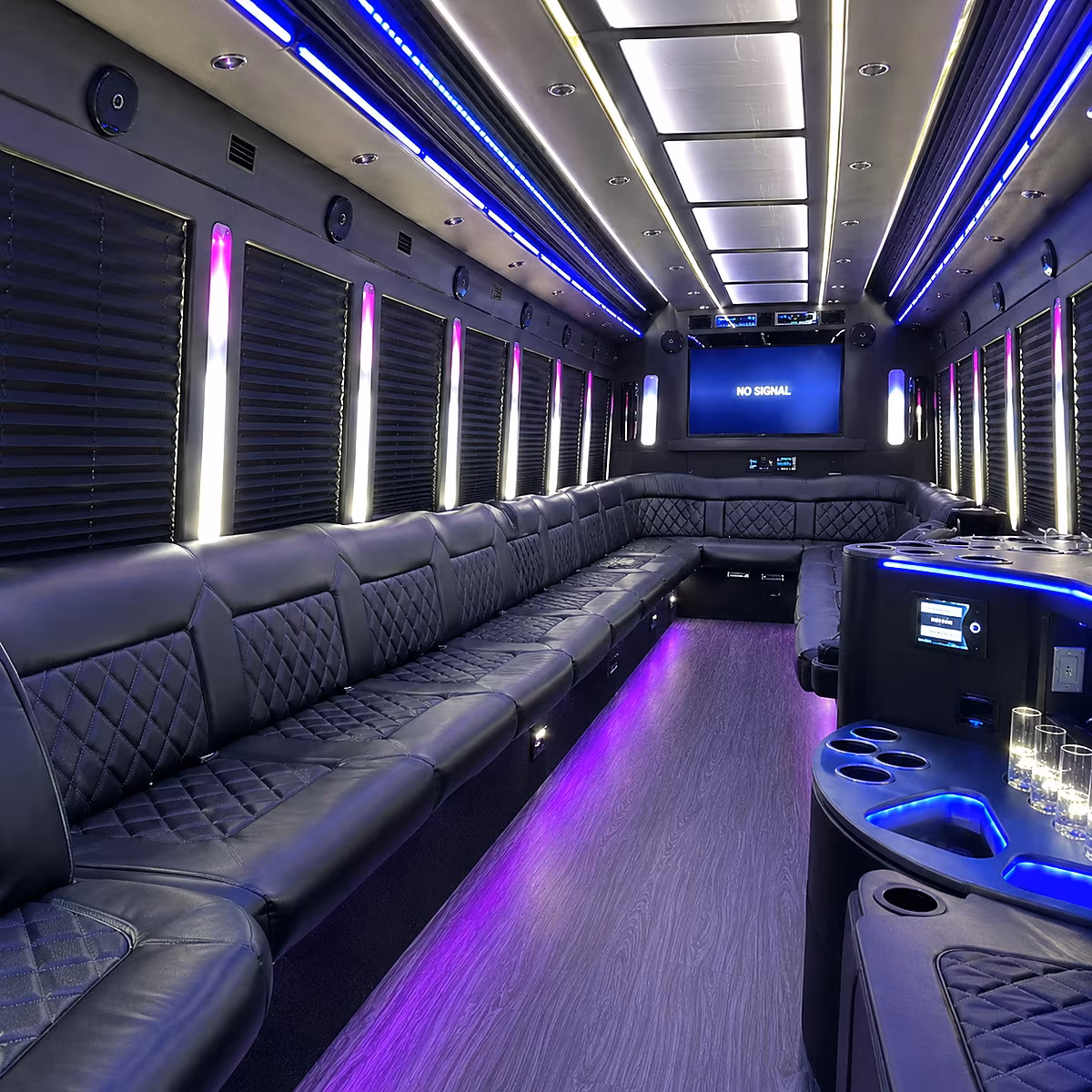 arvada 30 passenger party bus inside