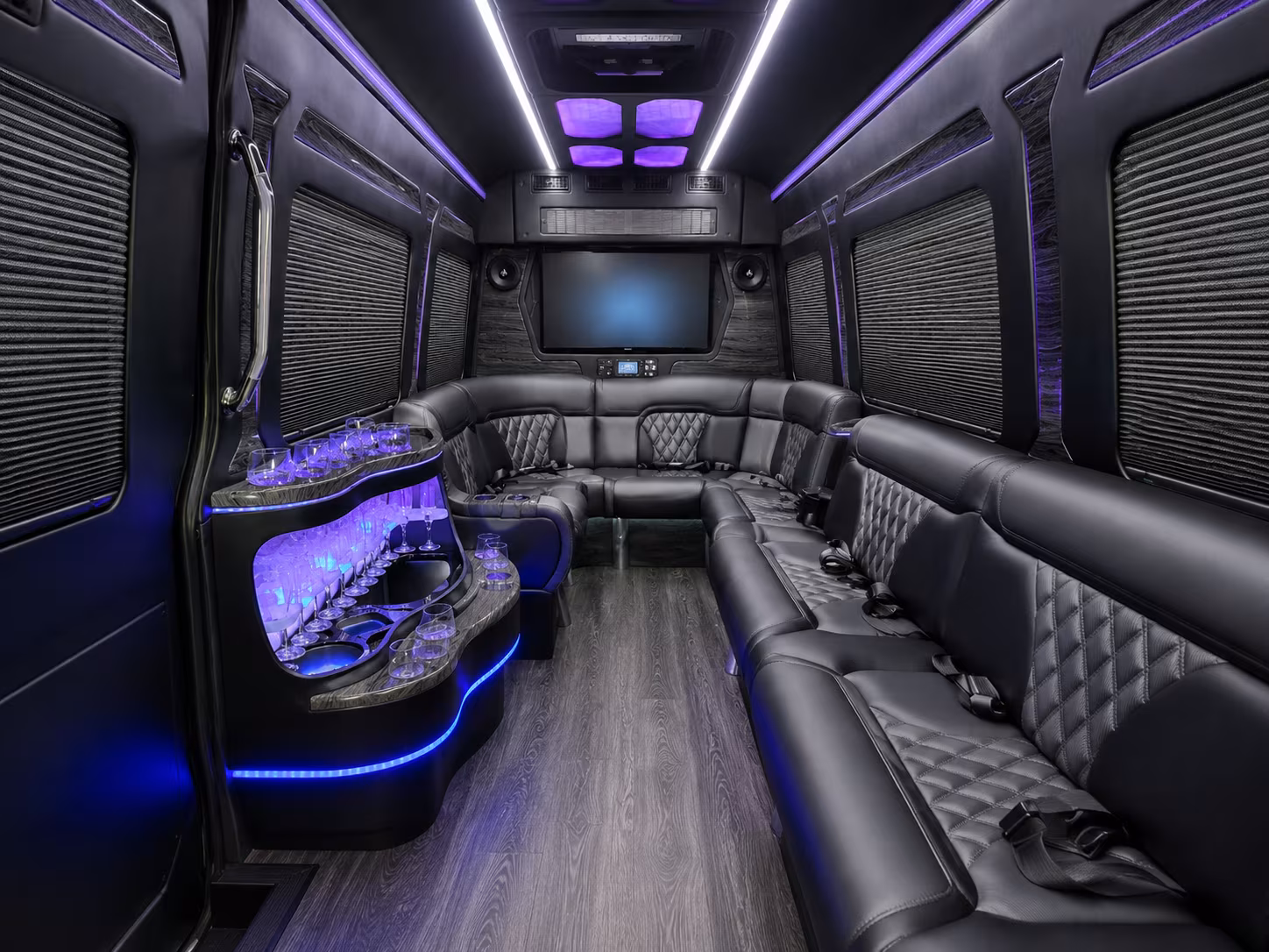 arvada 30 passenger party bus interior