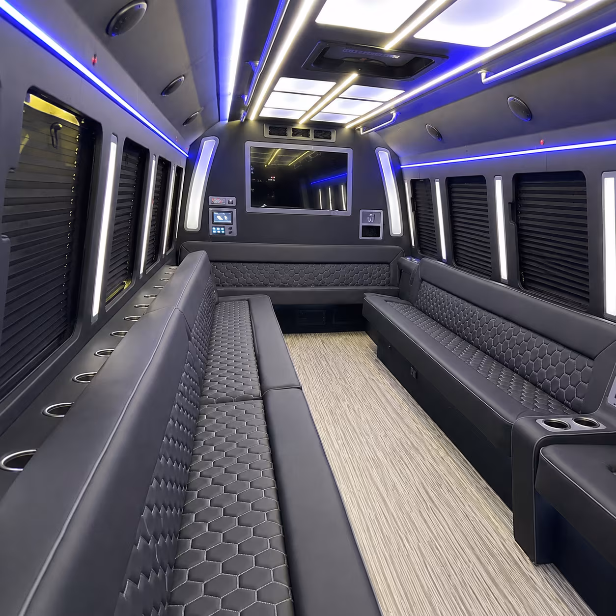 arvada 40 passenger party bus inside