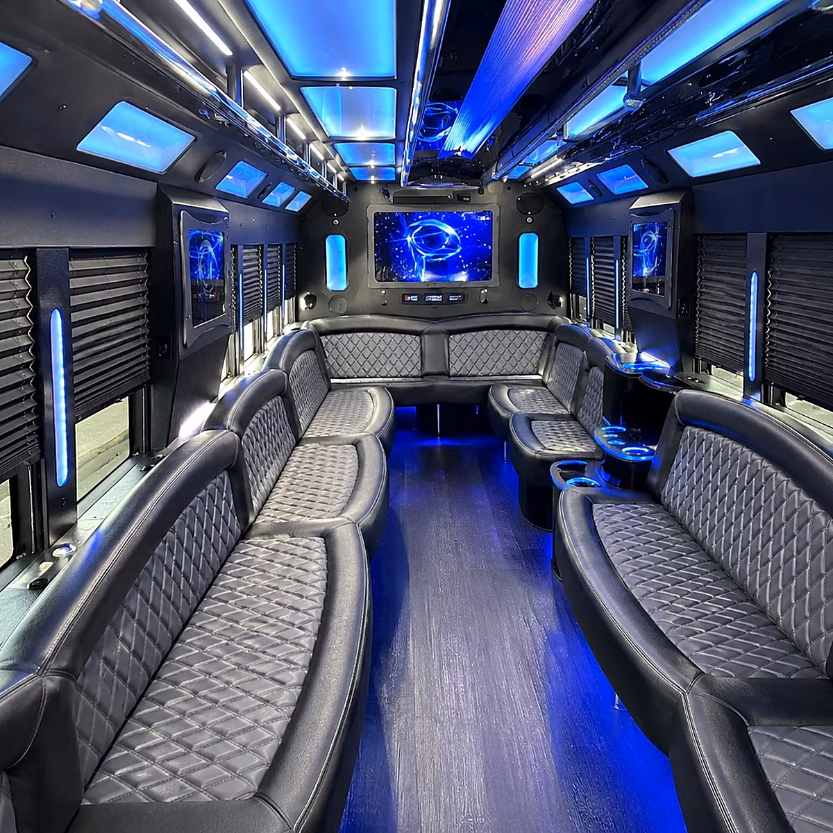 arvada 50 passenger party bus interior